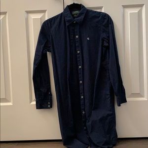 Navy Petite Ralph Lauren Button Down Dress